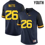 Youth West Virginia Mountaineers NCAA #26 Connor Watts Navy Authentic Nike Stitched College Football Jersey GY15A11TQ